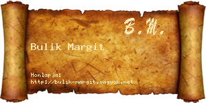 Bulik Margit névjegykártya